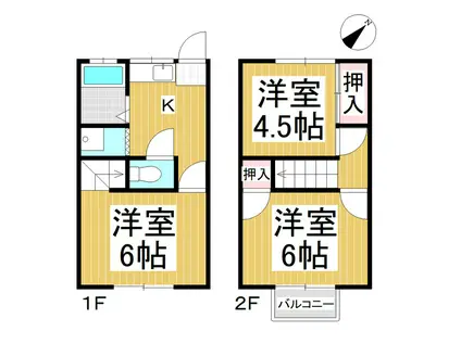 コーポ森田(3K/1階)の間取り写真