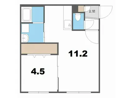グランデール新札幌I(1LDK/4階)の間取り写真