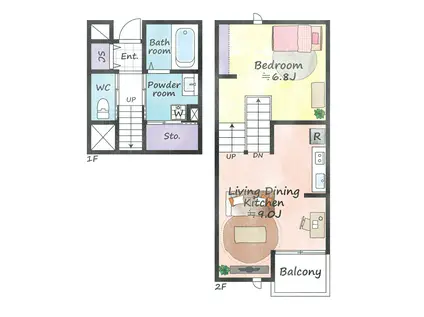 ＪＲ東海道本線 穂積駅 車で5分 2階建 築4年(ワンルーム/2階)の間取り写真