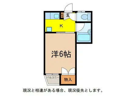 コーポやま南館(1K/2階)の間取り写真