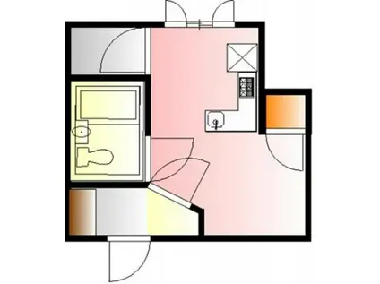 スカイシティ1番館(ワンルーム/2階)の間取り写真