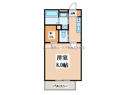 メゾン阪奈(1K/1階)の間取り写真