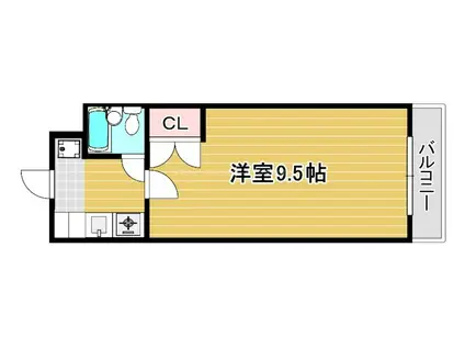 レイクシティ上笠(1K/1階)の間取り写真