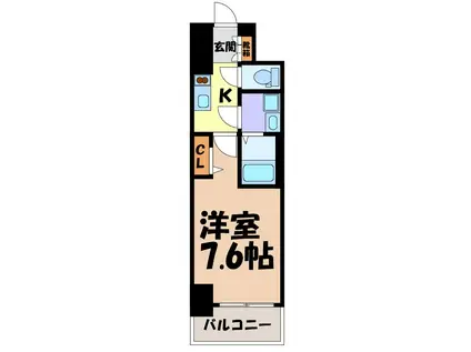 エスリード葵桜通(1K/3階)の間取り写真