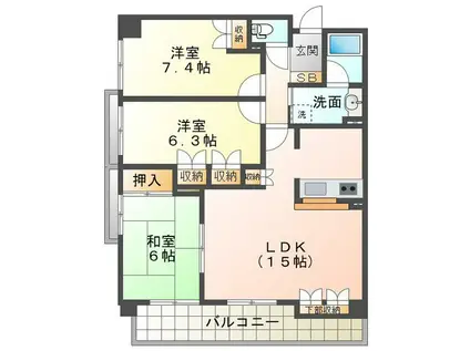 丸之内ハイドパークマンション(3LDK/5階)の間取り写真