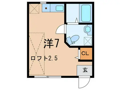 六甲ハイツ(ワンルーム/1階)の間取り写真