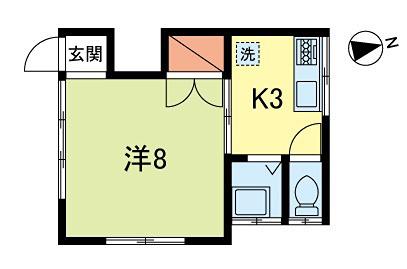 尾崎荘(1K/1階)の間取り写真