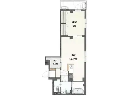 SACRA VISTA(1LDK/3階)の間取り写真