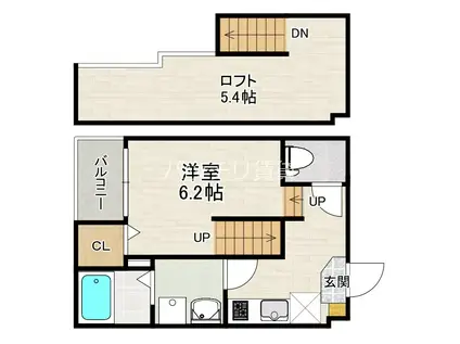 周船寺2丁目アパート(1K/1階)の間取り写真