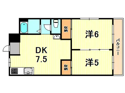 グリーンヒル舞子(2DK/3階)の間取り写真