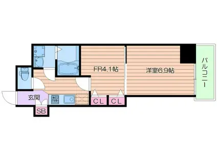 レジュールアッシュ梅田AXIA(2K/11階)の間取り写真