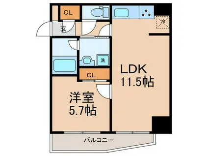 プライムブリス上野元浅草(1LDK/4階)の間取り写真