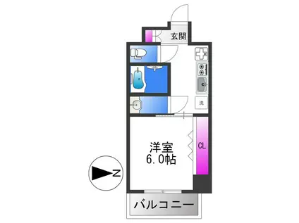 GLUCK MAISON S-SHINFUKAE XIII(1K/5階)の間取り写真
