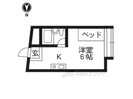シャピタン六角(1K/4階)の間取り写真