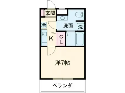 CREA児玉(1K/1階)の間取り写真
