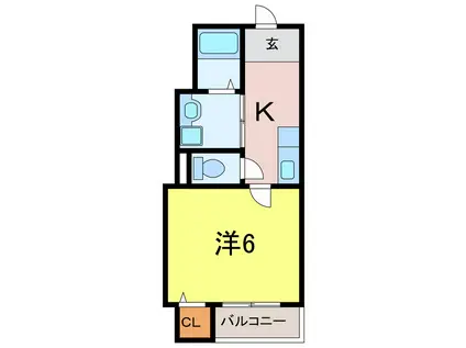 ルミエーテ(1K/1階)の間取り写真