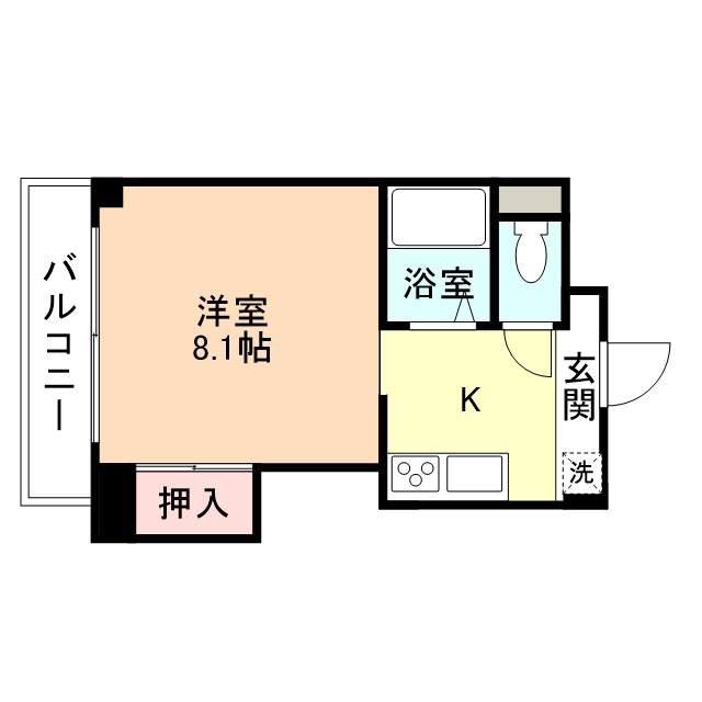 サークルパレス布瀬(1K/3階)の間取り写真