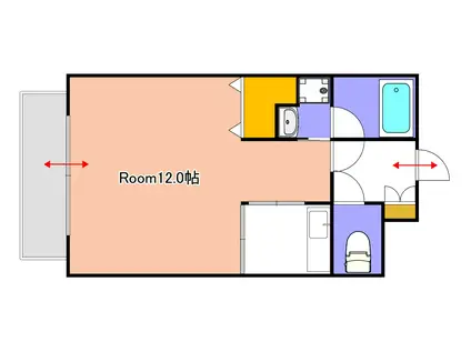 ドムスフローラA(1K/3階)の間取り写真
