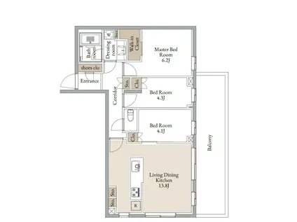 CLARITIA YOKOHAMA TAMMACHI(3LDK/2階)の間取り写真