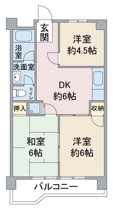 レジデンス・オーミ(3DK/5階)の間取り写真