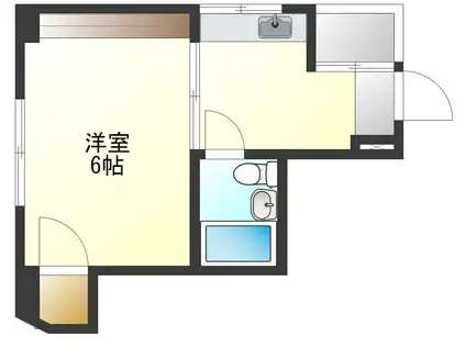 BLビル(1K/2階)の間取り写真