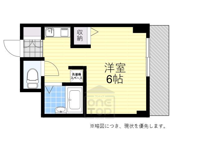 リバティーハイツ(1K/2階)の間取り写真