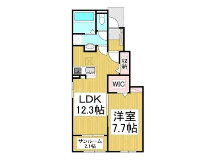 CASA FAMILIA(1LDK/1階)の間取り写真