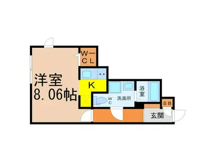 BRANCHE千種(1K/4階)の間取り写真