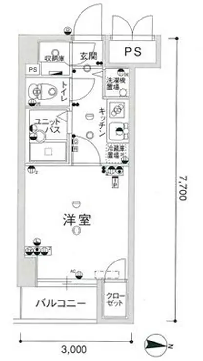 スカイコート日本橋第5 8階階 間取り