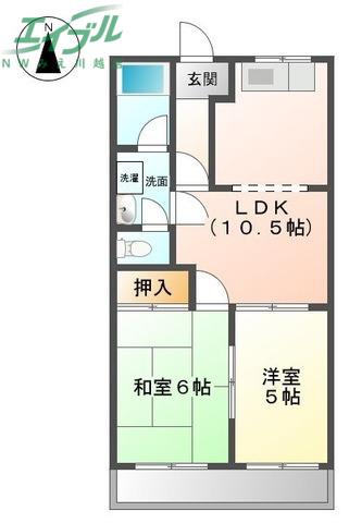 コーポパーシモンII(2LDK/1階)の間取り写真