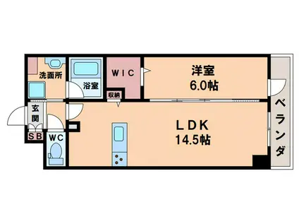 ベルンガーデン勝山北(1LDK/4階)の間取り写真