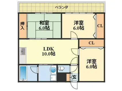 MOグロリーエイト(3LDK/5階)の間取り写真