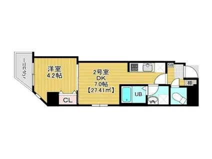 グランヒルズ錦糸町(1DK/5階)の間取り写真