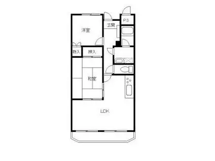 第3洋行ビルサンブルーメ(2LDK/3階)の間取り写真