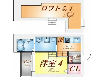 クレアージュ山手(1K/1階)の間取り写真