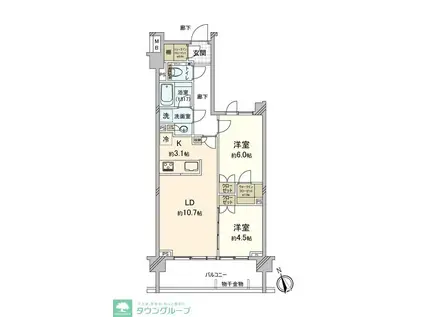 ローレルコート杉並松庵(2LDK/3階)の間取り写真