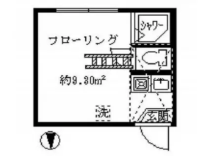 フェリスアマーレ(ワンルーム/1階)の間取り写真