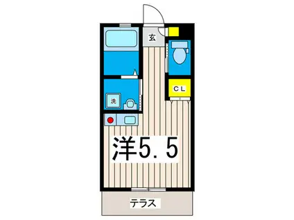 LLライム(ワンルーム/1階)の間取り写真