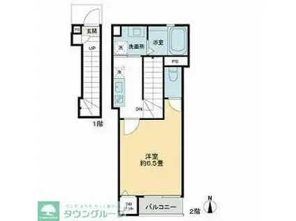 コンフォート明大前(1K/2階)の間取り写真