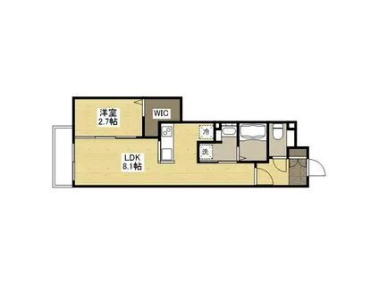 月光福山中央弐番館(1LDK/3階)の間取り写真