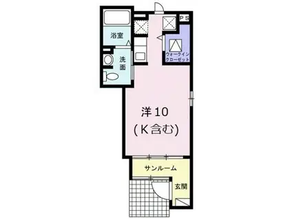 ブライト海岸(1K/1階)の間取り写真