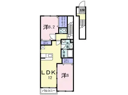 ハイジ・M(2LDK/2階)の間取り写真