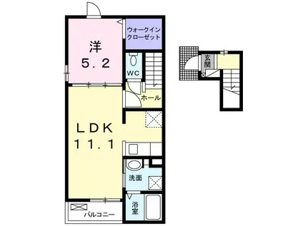サニーガーデンV(1LDK/2階)の間取り写真