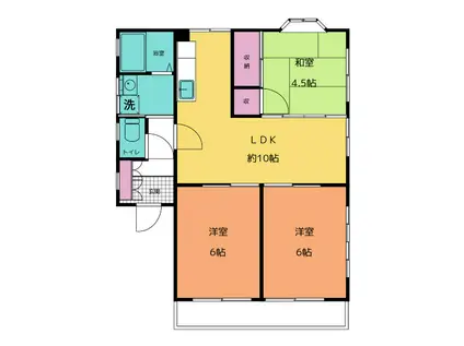 メゾンドール(3LDK/3階)の間取り写真