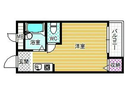 天美TKDハウス(ワンルーム/1階)の間取り写真