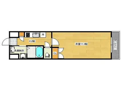 ヒルズ平和橋(1K/6階)の間取り写真