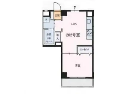 ラ・メール横浜(1LDK/2階)の間取り写真