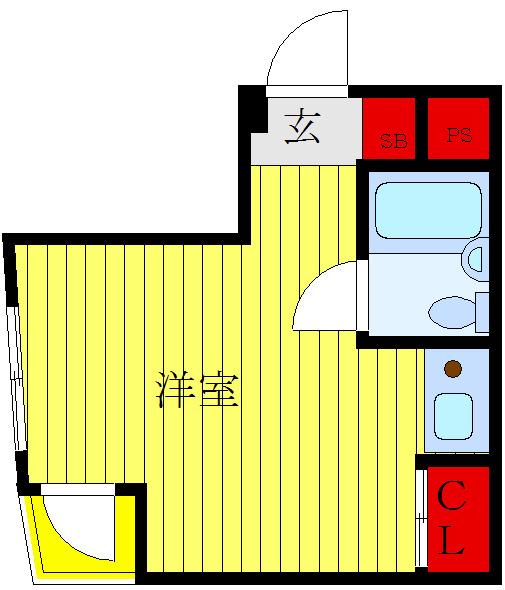 キャッスルマンション赤羽(ワンルーム/2階)の間取り写真
