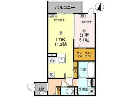 イルソラーレ須磨(1LDK/3階)の間取り写真