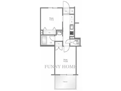 ワールドパレス学芸大学(2K/1階)の間取り写真